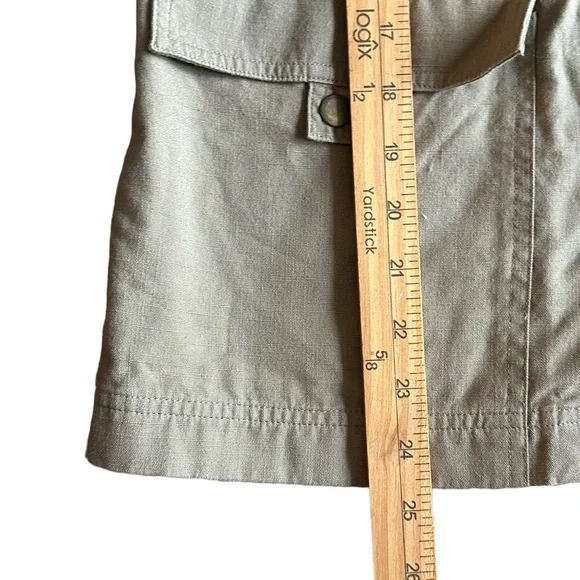 LOFT Size L Womens‎ Beige Khaki Military Cargo Jacket Cotton - Picture 8 of 12